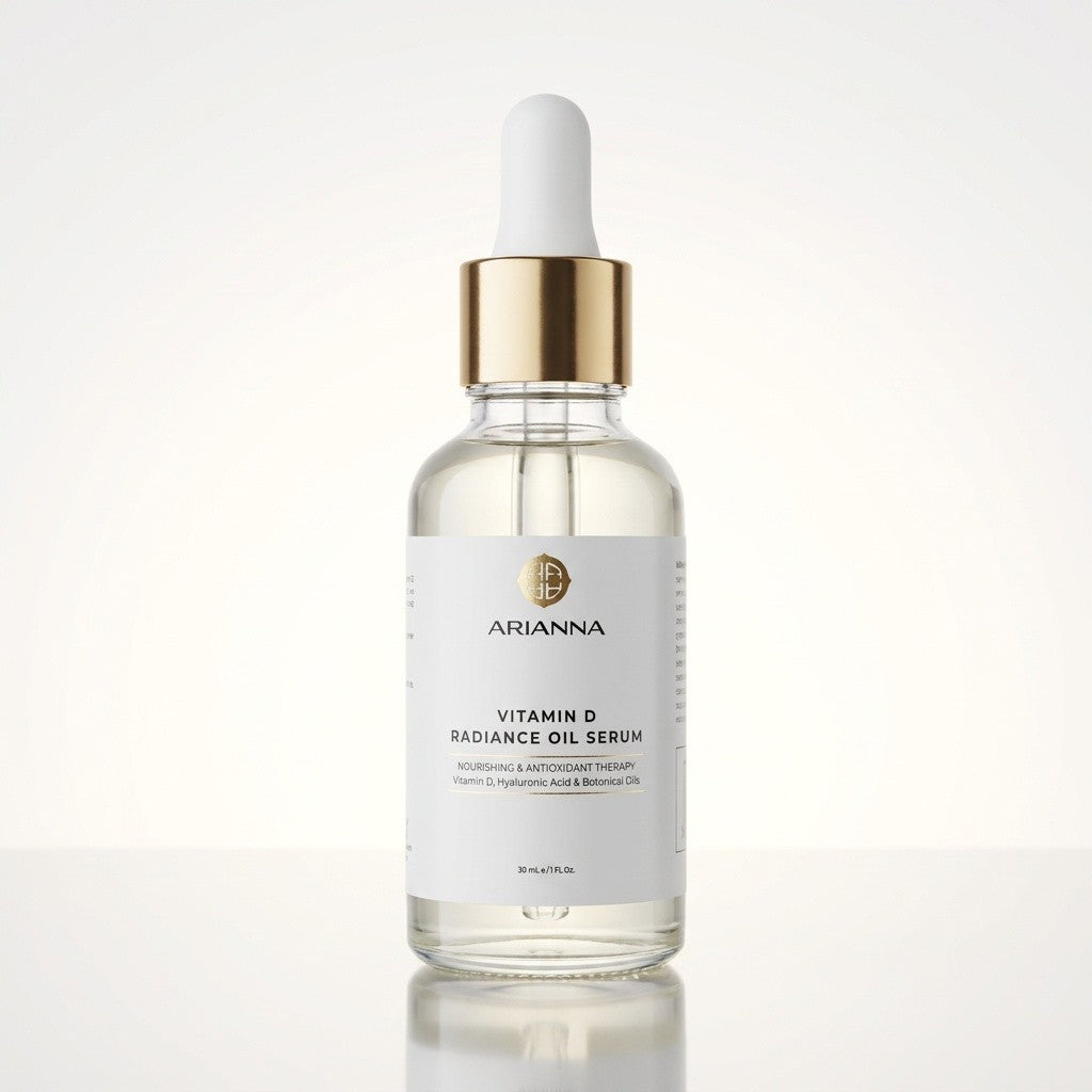 Arianna Vitamin D Radiance Oil Serum, 30 ml glass dropper bottle, new packaging